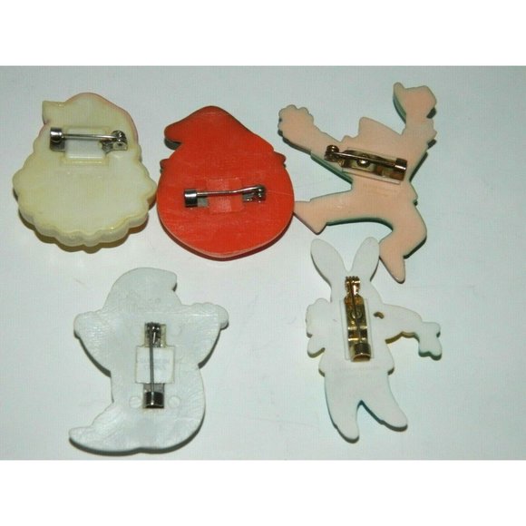 VTG HOLIDAY Pins Russ Hallmark Halloween Ghost pumpkin Christmas Santa Lot 5 - Picture 5 of 5